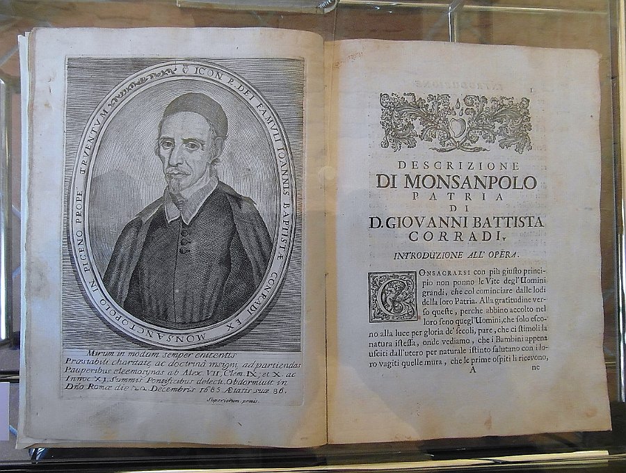SAM_9593.jpg - ... un prezioso volume della biblioteca con il ritratto di Giovan Battista Corradi ....